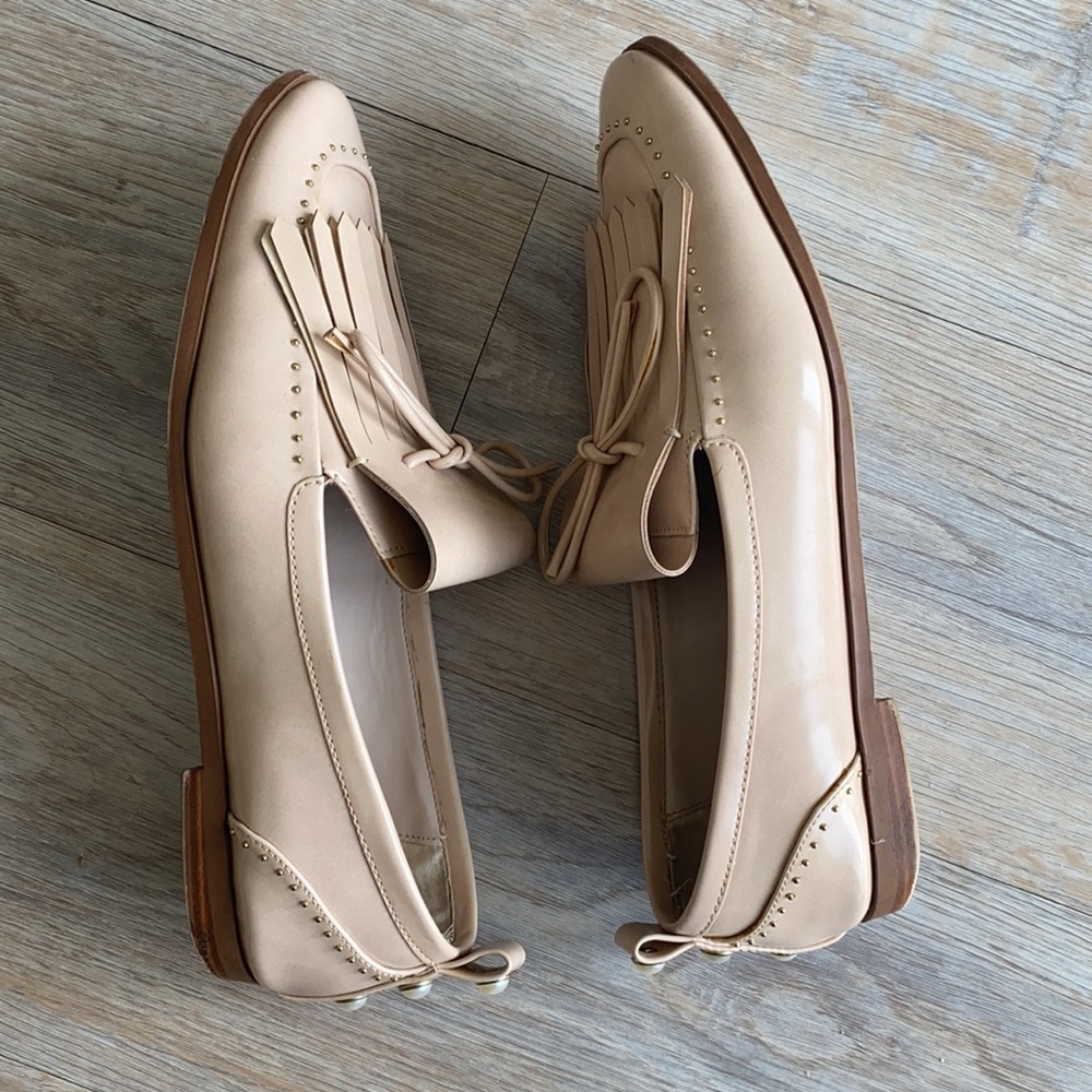 Zara Beige Loafers with Fringe Detail - Picture 2 of 8